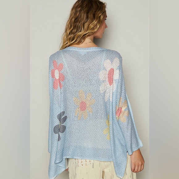 POL Flower Dropped Shoulder Long Sleeve Knit Top 10010026810 - Picture 2 of 5